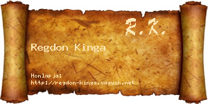 Regdon Kinga névjegykártya